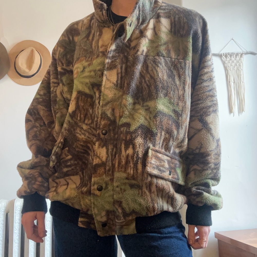 Camouflage Fleece Bomber Jacket